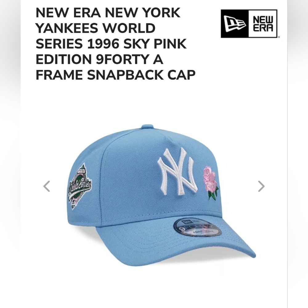 NY New York Yankees World Series New Era Blue Rose Floral Baseball Hat Size 7